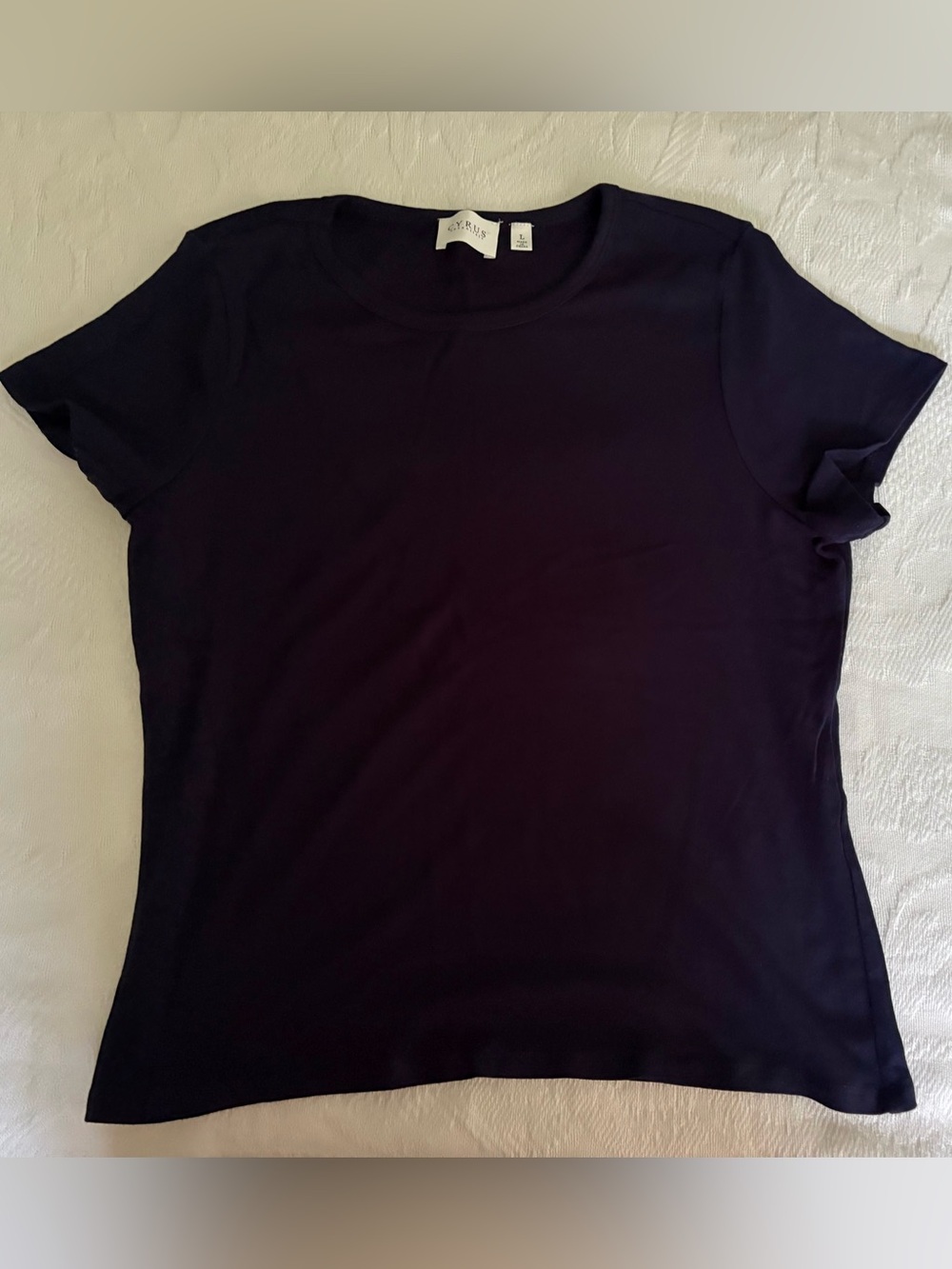 Cyrus Navy Blue Short-Sleeve Crewneck Tee